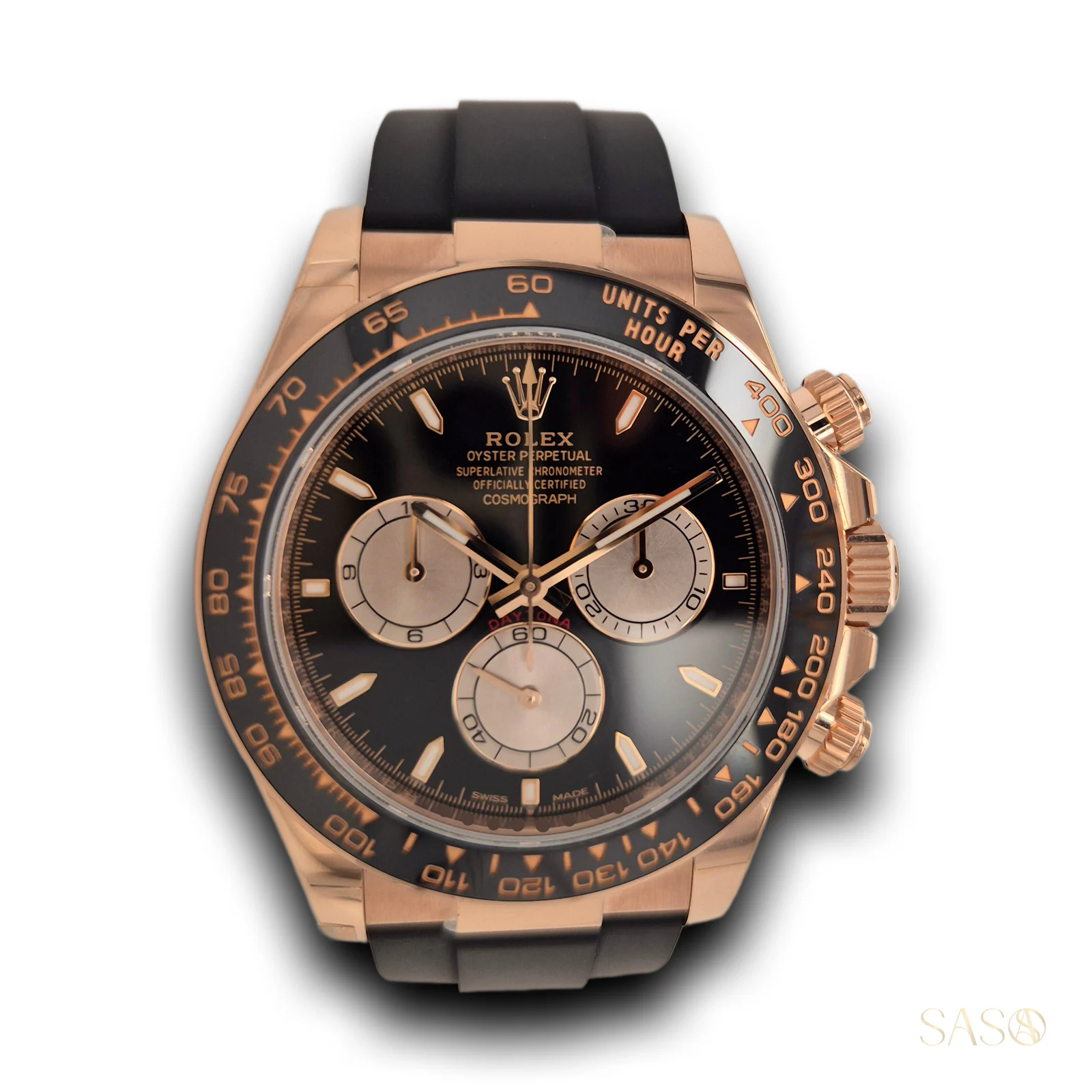 Rolex Daytona Rose Gold Oyster Flex Black Dial 126515LN